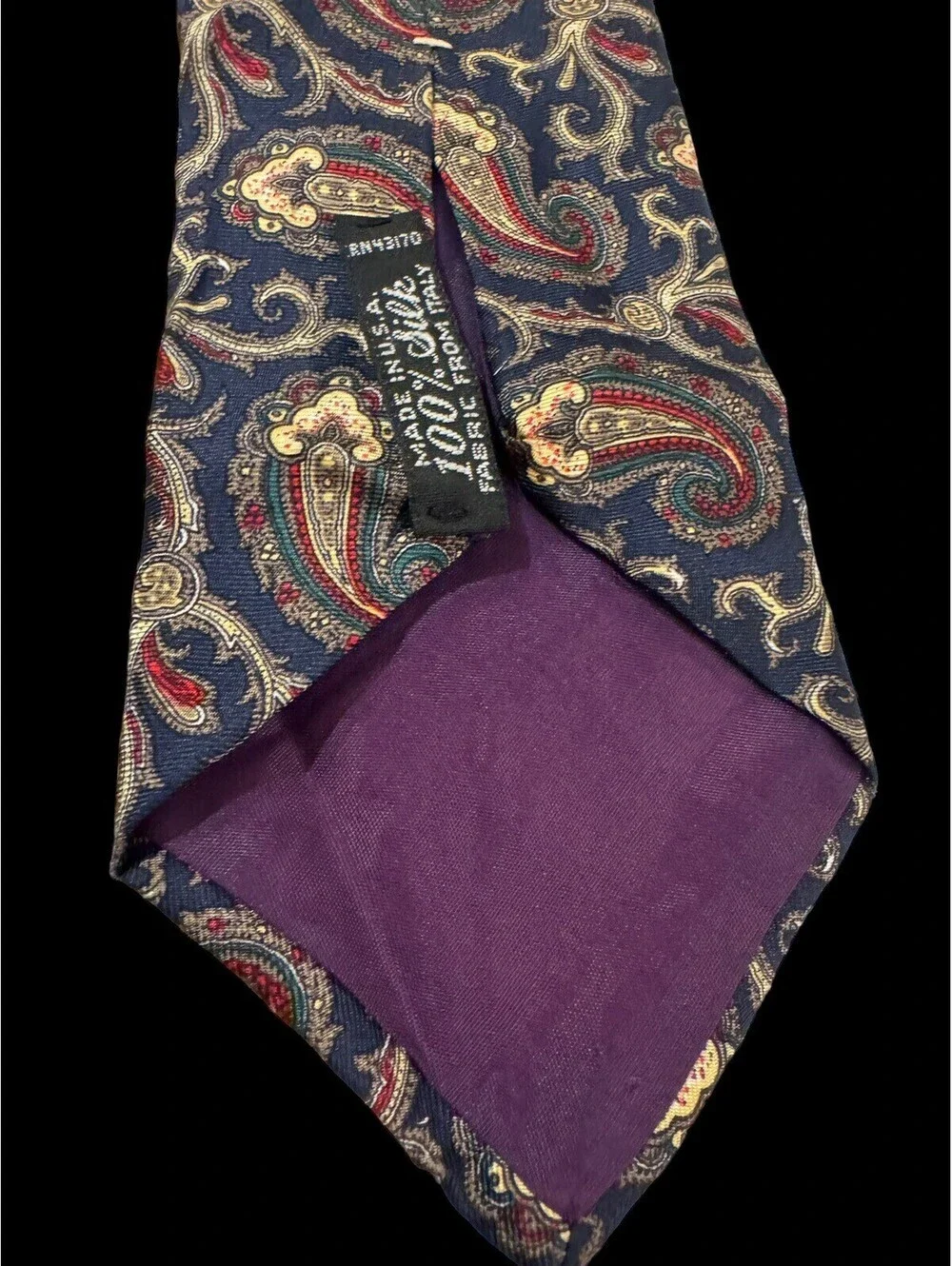 Men’s Vintage Kenneth Stevens Italian Silk Tie. Made In USA
